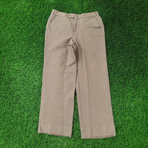 Vintage 70s Disco Hippie Pants 30x27 Polyester Brown - Picture 1 of 16